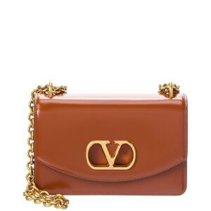 Valentino Vain Small Leather Shoulder Bag, Beige
